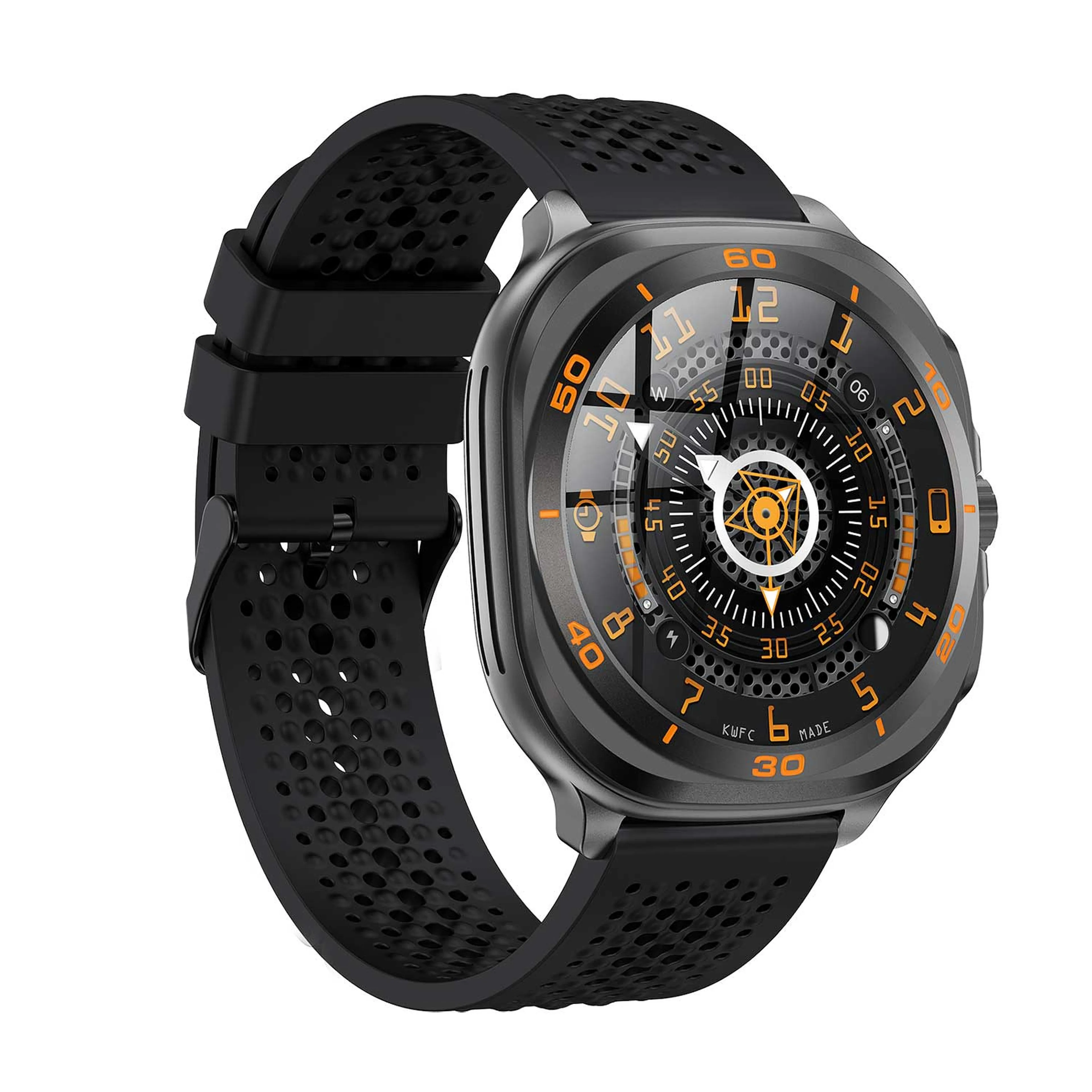 SWISS MILITARY DOM 7 SMART WATCH BLACK SILICON STRAP AND INCLUDE 2 PREMIUM STARPS SM-BD-DOM7-BLKS-2ST-BLKL-BLKMS
