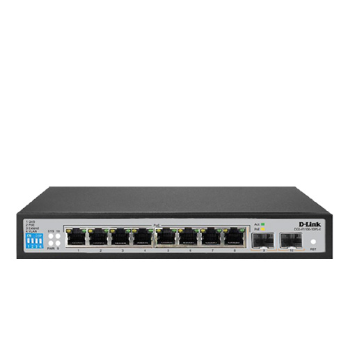 D LINK 8 PORT POE GIGABIT SMART MANAGED SWITCH DGS-F1100-10PS-E