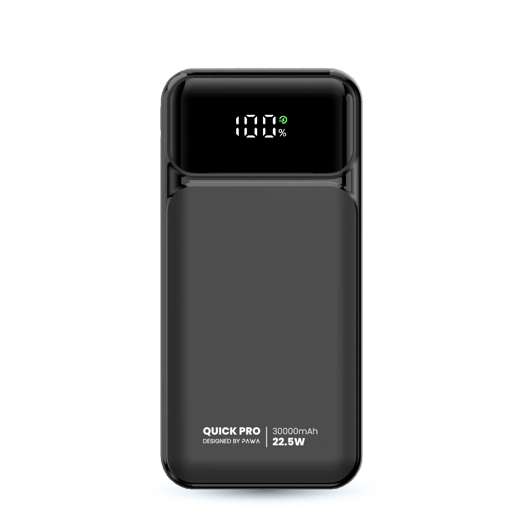 PAWA QUICKPRO 30000MAH P225 FAST CHARGING POWERBANK BLACK PW-PBQP30TT-BK