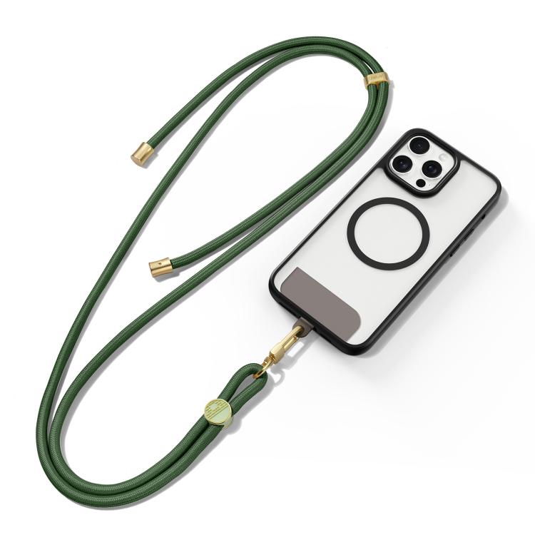 DUXDUCIS GARDEN SERIES CROSSBODY PHONE STRAP WITH TILE PATTERN PHONE LANYARD ARMY GREEN GARDEN0006