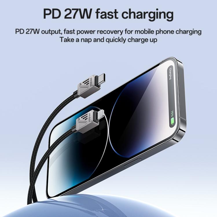 YESIDO 27W USB-C TO LIGHTNING CABLE 1.2M BLACK CA195 thumbnail 4