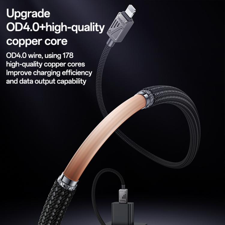 YESIDO 27W USB-C TO LIGHTNING CABLE 1.2M BLACK CA195 thumbnail 7