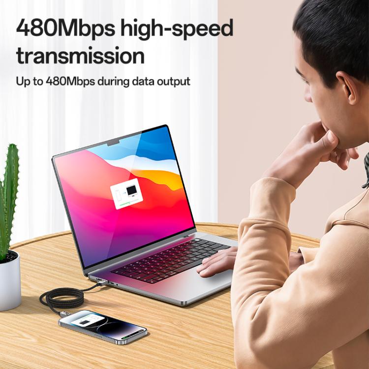 YESIDO 27W USB-C TO LIGHTNING CABLE 1.2M BLACK CA195 thumbnail 7