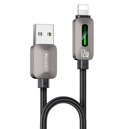 YESIDO USB A TO LIGHTNING CALE 12W GREY CA137L