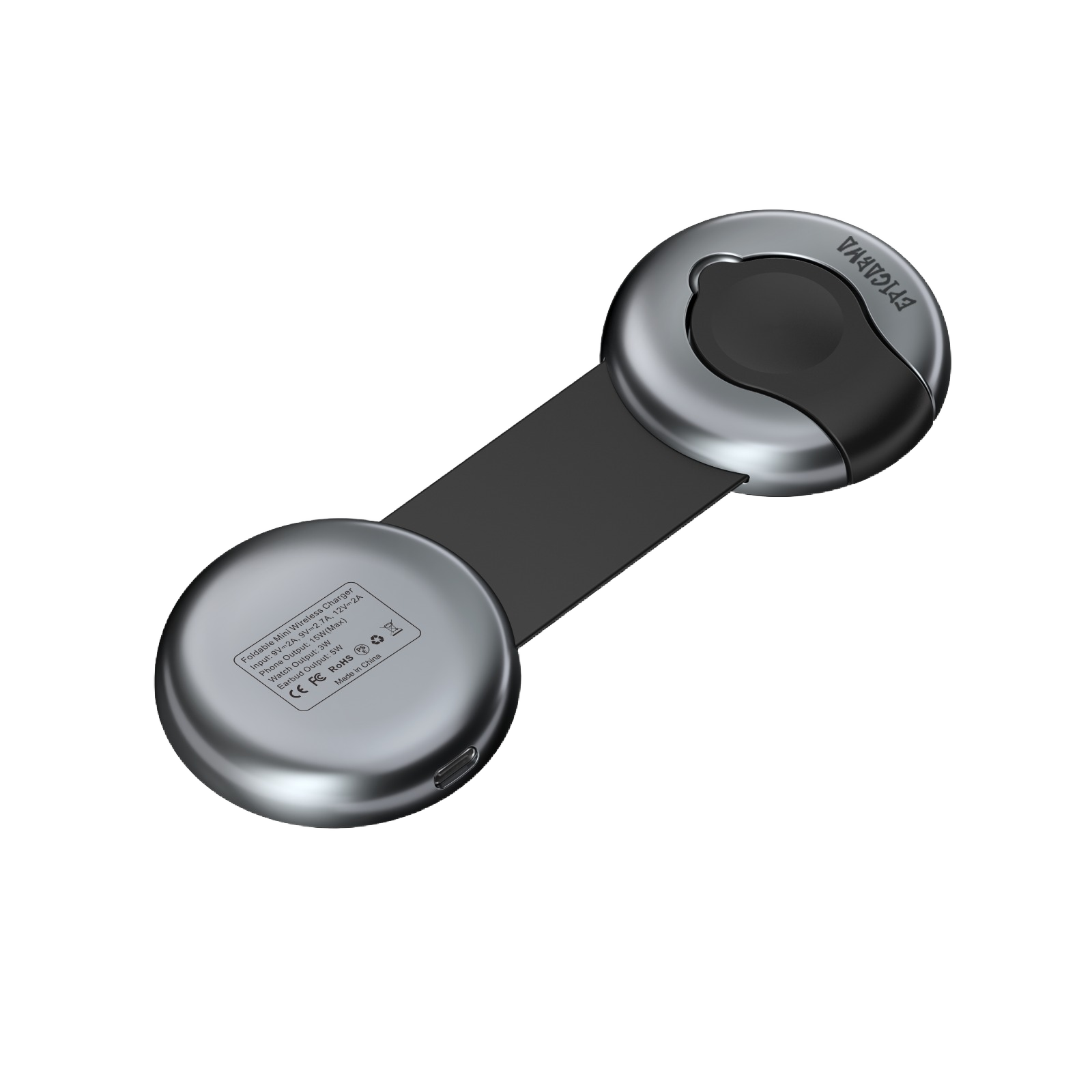 EPICARMA ALL IN ONE 15W FAST WIRELESS CHARGER GRAY EA-AIO15-GY