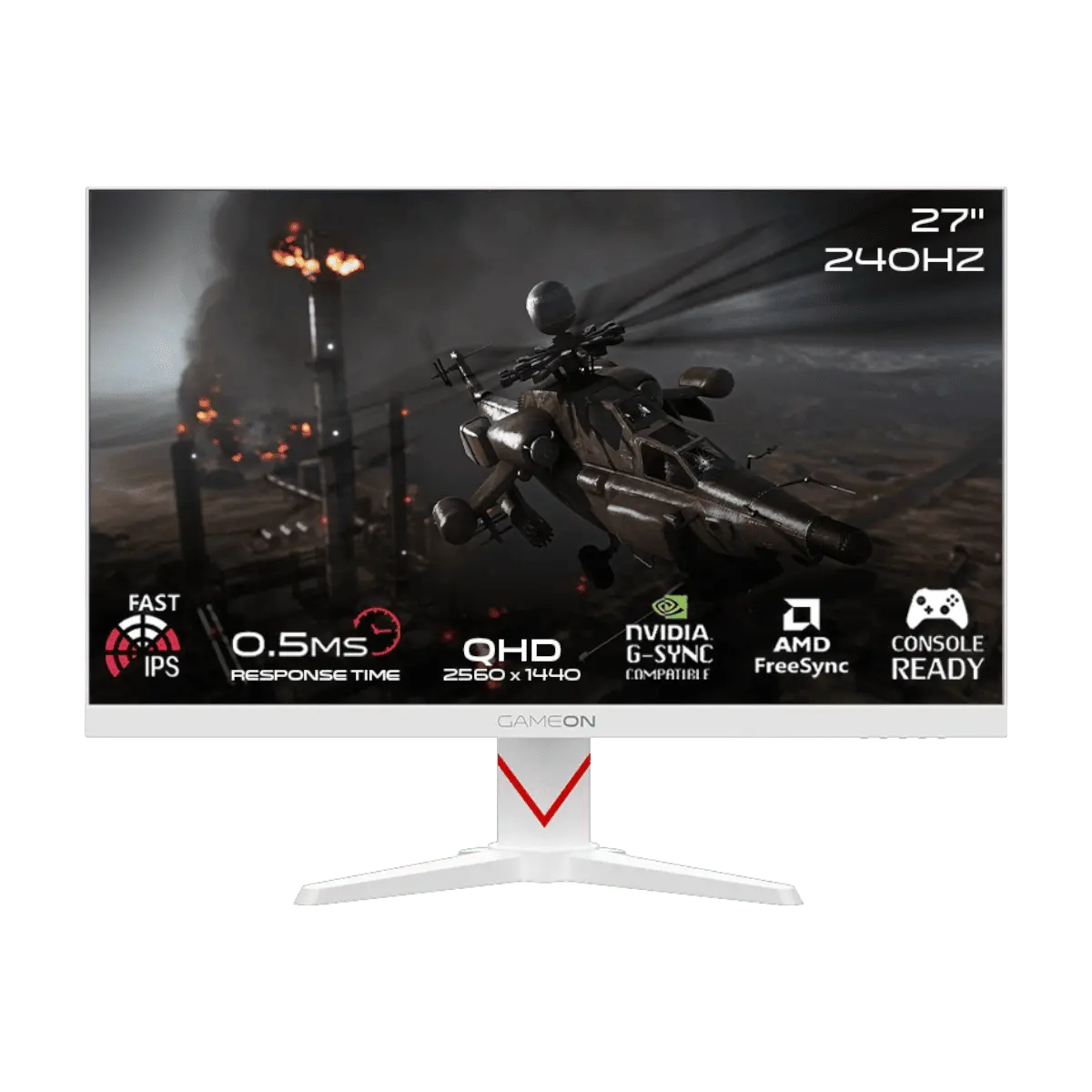 GAMEON 27 INCH QHD 2560X1440 240HZ 0.5MS IPS PANEL GAMING MONITOR GOMD27QHD240IPS