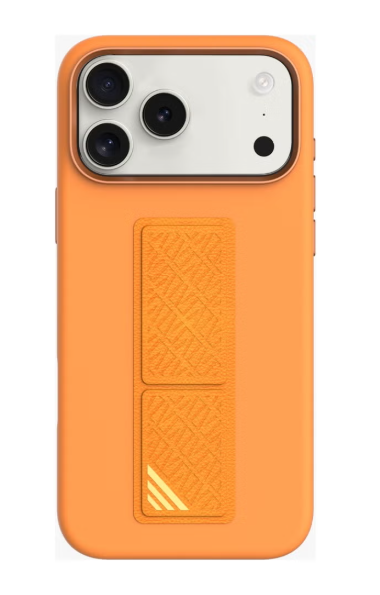 LEVELO IPHONE 17 PRO MAX MORPHIX SILICONE CASE WITH LEATHER GRIP ORANGE LVLMRPS17PMORG