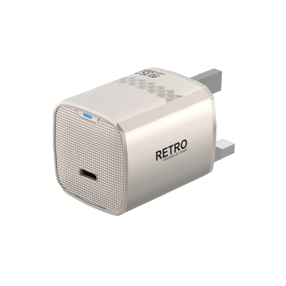 PAWA RETRO 35W WITH TYPE C PORT UK PLUG TITANIUM PW-TCRT35UK-TT