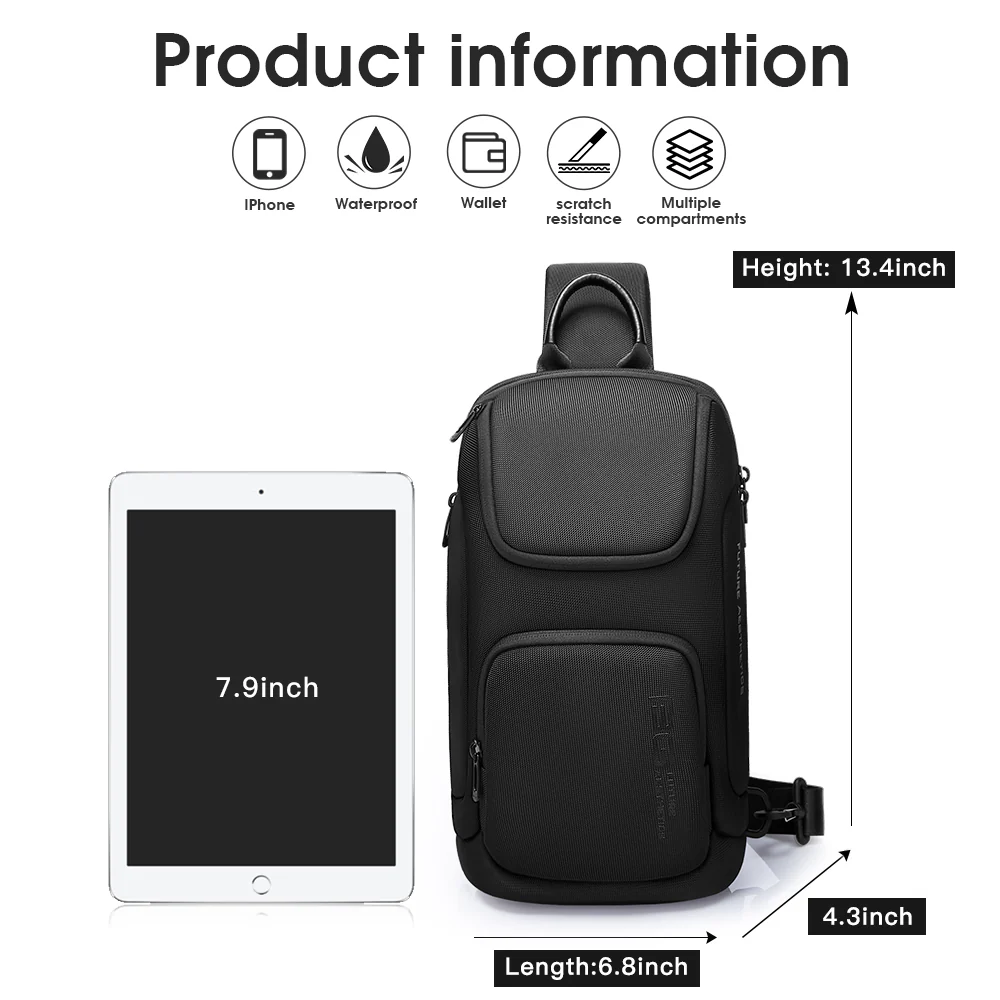 BANGE MESSENGER BAG GRAY BG-3097 thumbnail 2