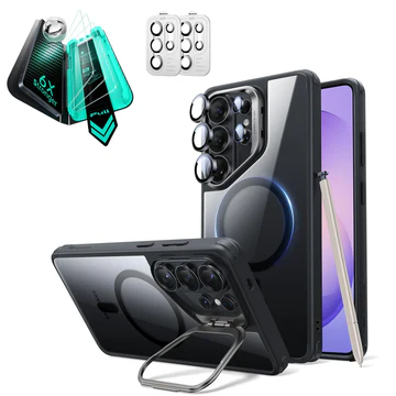 ESR CLASSIC HYBRID MAGNETIC CASE (STASH STAND) COMPATIBLE WITH S26 ULTRA CLEAR BLACK