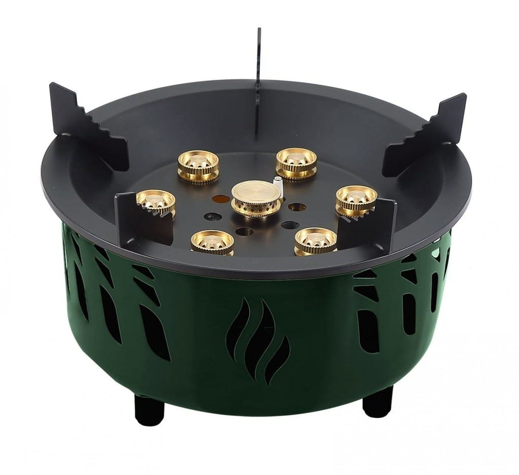 GREEN LION SEVEN BURNER CAMPING STOVE WITH STORAGE BAG GREEN GN7BCMSTOVEGN