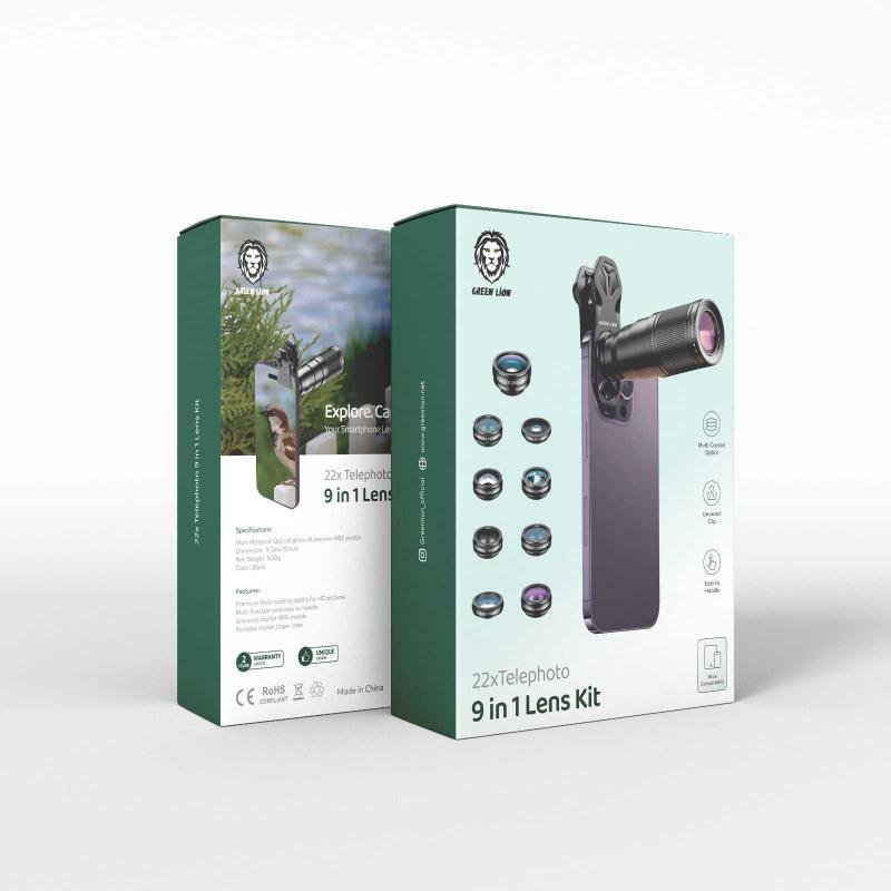 GREEN 22 TELESPHOTO 9 IN 1 LENS KIT BLACK GN9IN1LNSKTBK