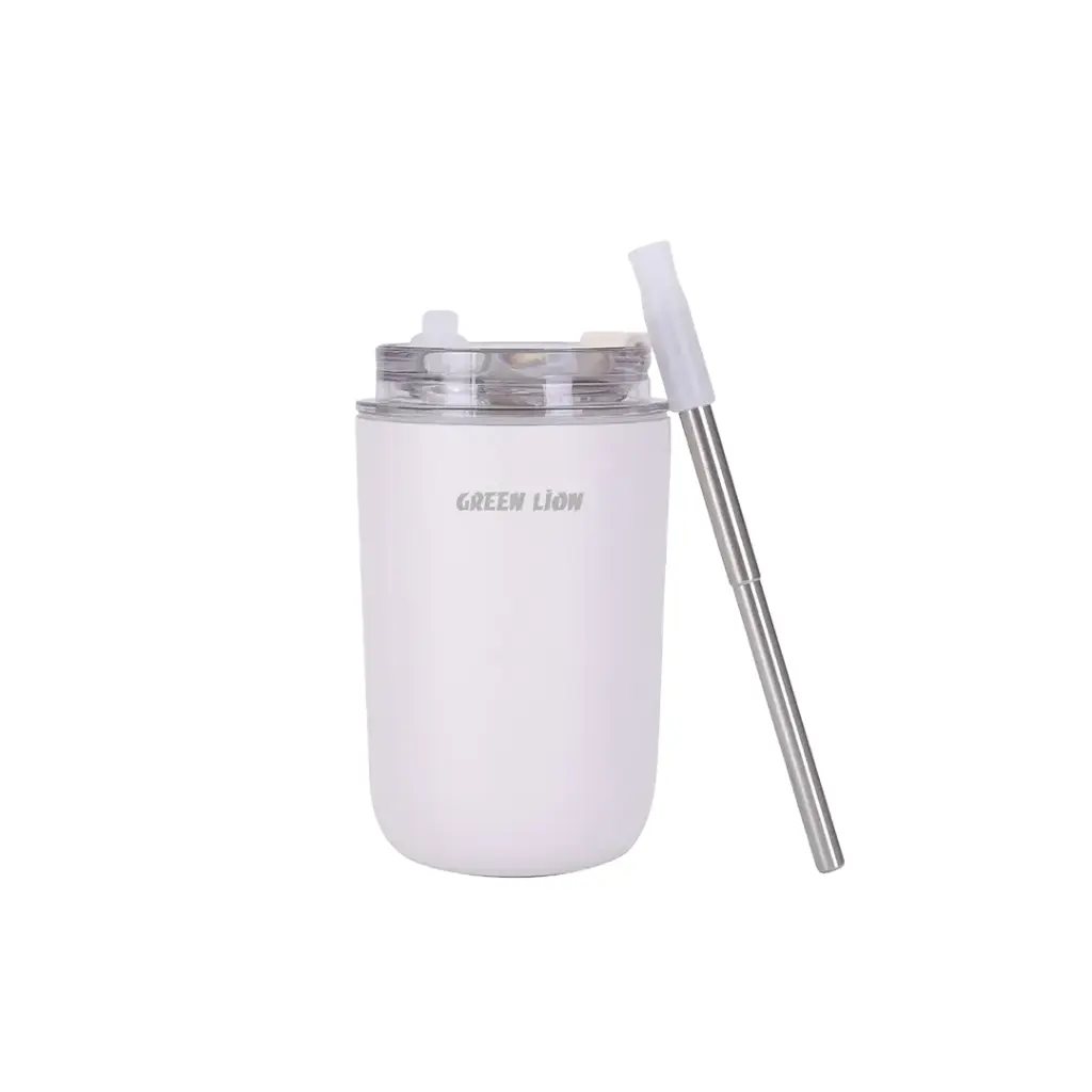 GREEN LION VACUUM TRAVEL MUG LITE 280ML WHITE GNVATMUG280WH