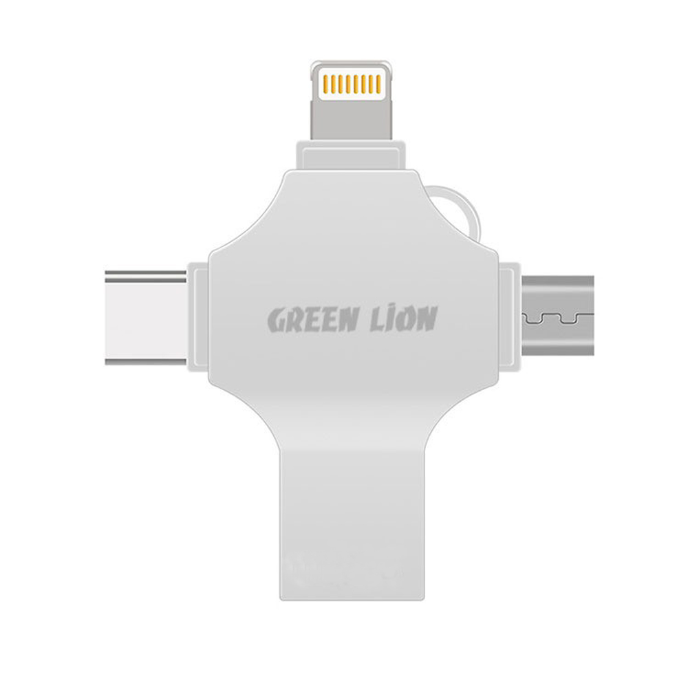 GREEN LION 4 IN 1 USB FLASH DRIVE 256GB SILVER GN4IN1USB256SL