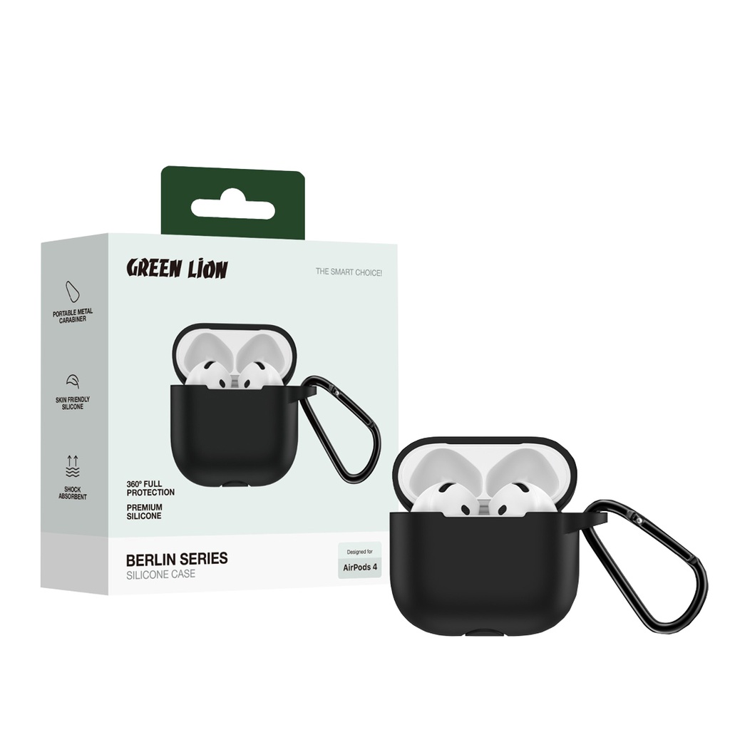 GREEN LION AIRPODS 4 BERLIN SERIES SILICONE CASE WHITE GNBRLARPD4WH thumbnail 2
