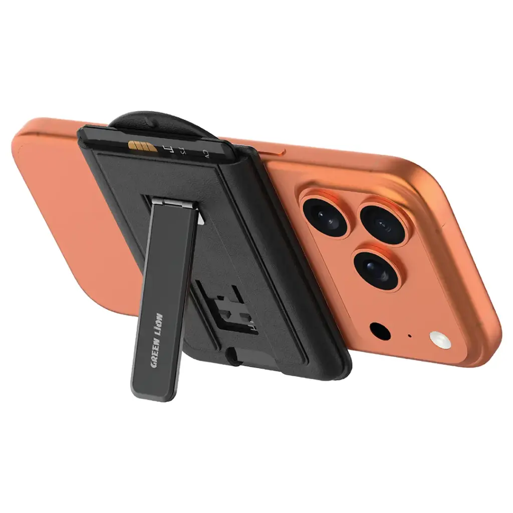 GREEN LION MAG WALLET KICKSTAND MAGSAFE CARD HOLDER BLACK GNLMAGWLTHBK thumbnail 2