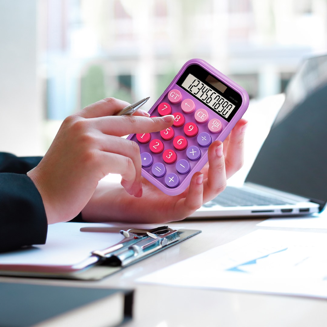 GREEN LION POCKET CALCULATOR 10 DIGITS PURPLE GNPOCAL10PL thumbnail 2