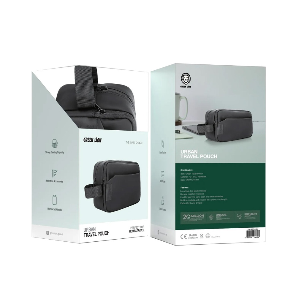 GREEN LION URBAN TRAVEL POUCH BLACK GNURPCHNBK thumbnail 2