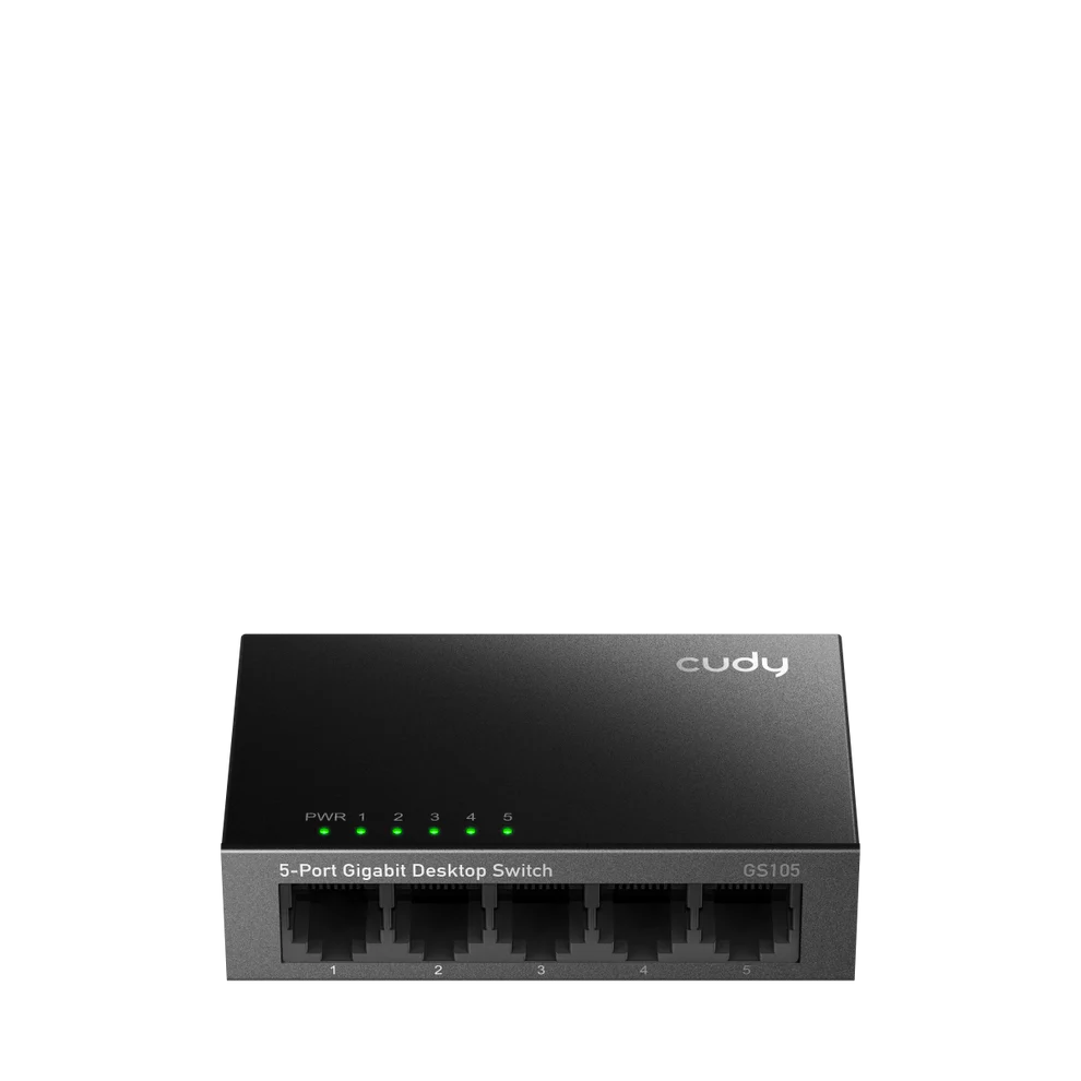 Cudy 5-Port Gigabit Ethernet Network Switch (Black, GS105D) - Compact and High-Speed Connectivity