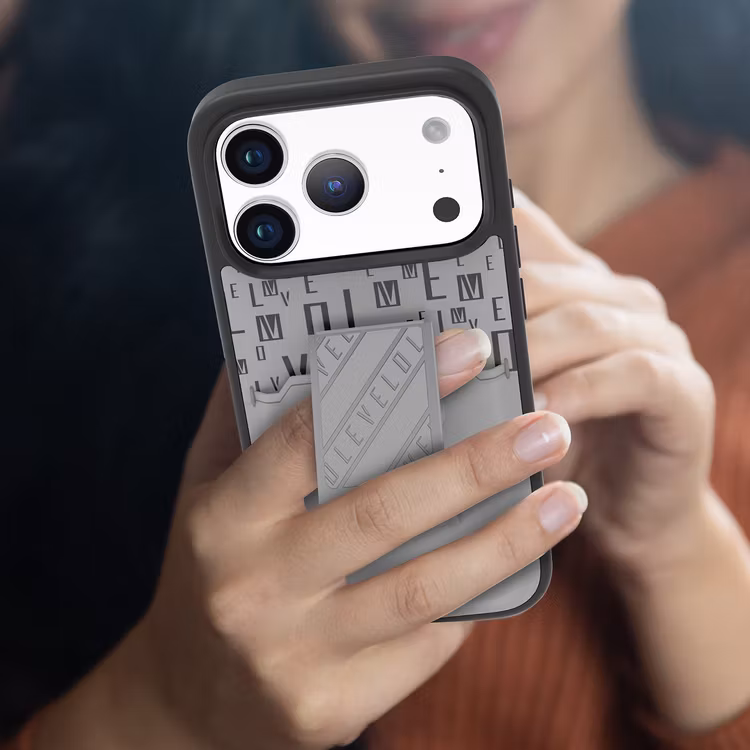 LEVELO MORPHIX IPHONE 17 PRO GRIPSTAND CASE WITH CARD HOLDER CLOUD GREY LVLMRPGCIP17PCGY thumbnail 13