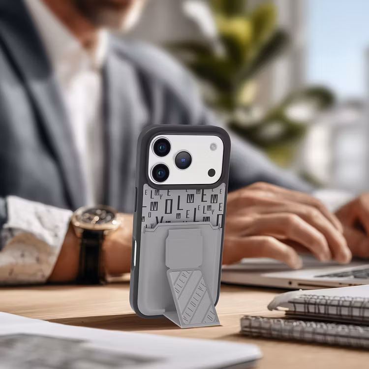 LEVELO MORPHIX IPHONE 17 PRO GRIPSTAND CASE WITH CARD HOLDER CLOUD GREY LVLMRPGCIP17PCGY thumbnail 9