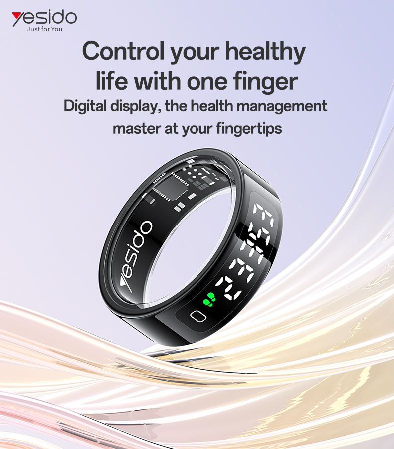 YESIDO SMART RING SIZE 9 WITH DIGITAL DISPLAY IO36 thumbnail 2