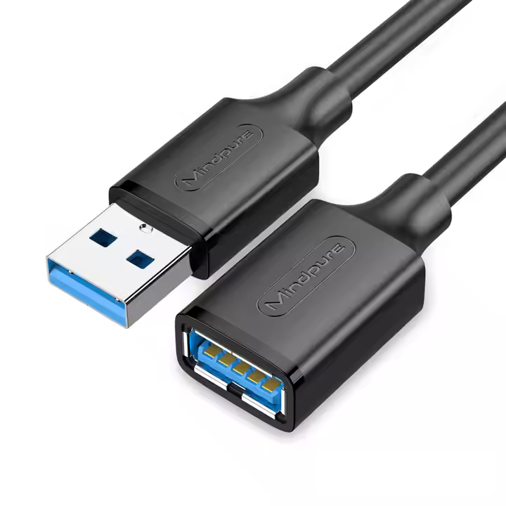 MINDPURE USB CABLE 3.0 AM/AF 2M BLACK LX10587