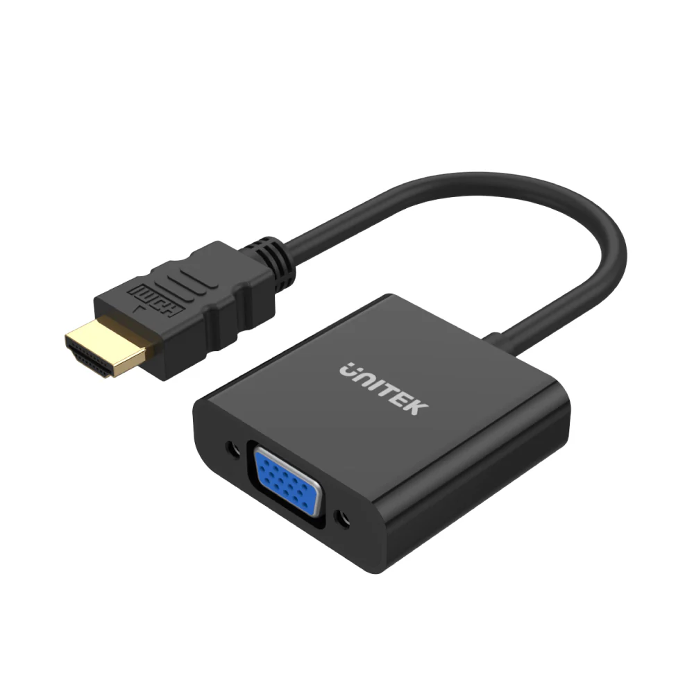 UNITEK HDMI TO VGA ADAPTER WITH 3.5MM FOR STEREO AUDIO 15 CM Y-6355