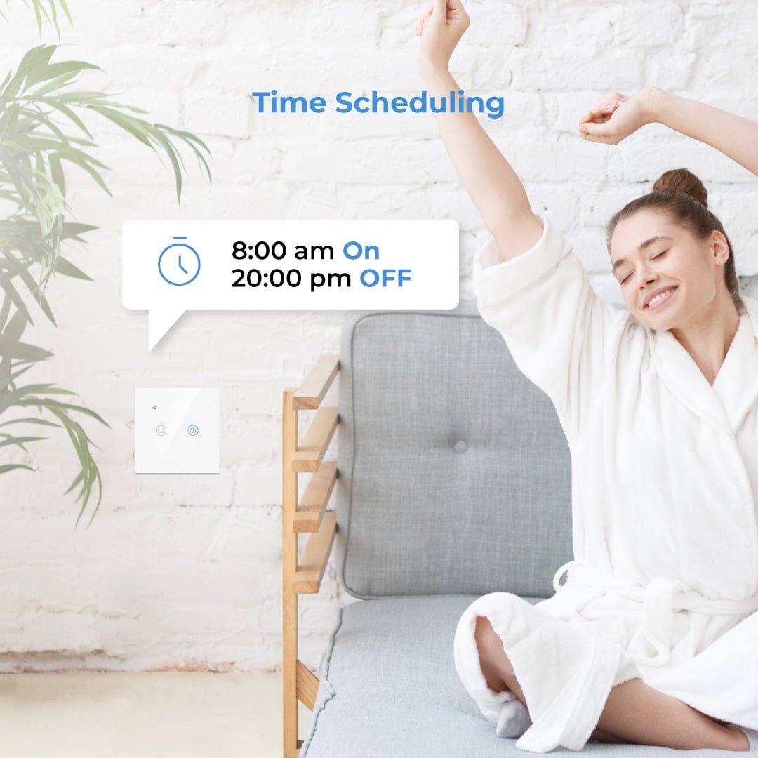 BLUPEBBLE HOM SMART WALL SWITCH 2 GANG HM-SMT2WALLSWITCH-WH thumbnail 8