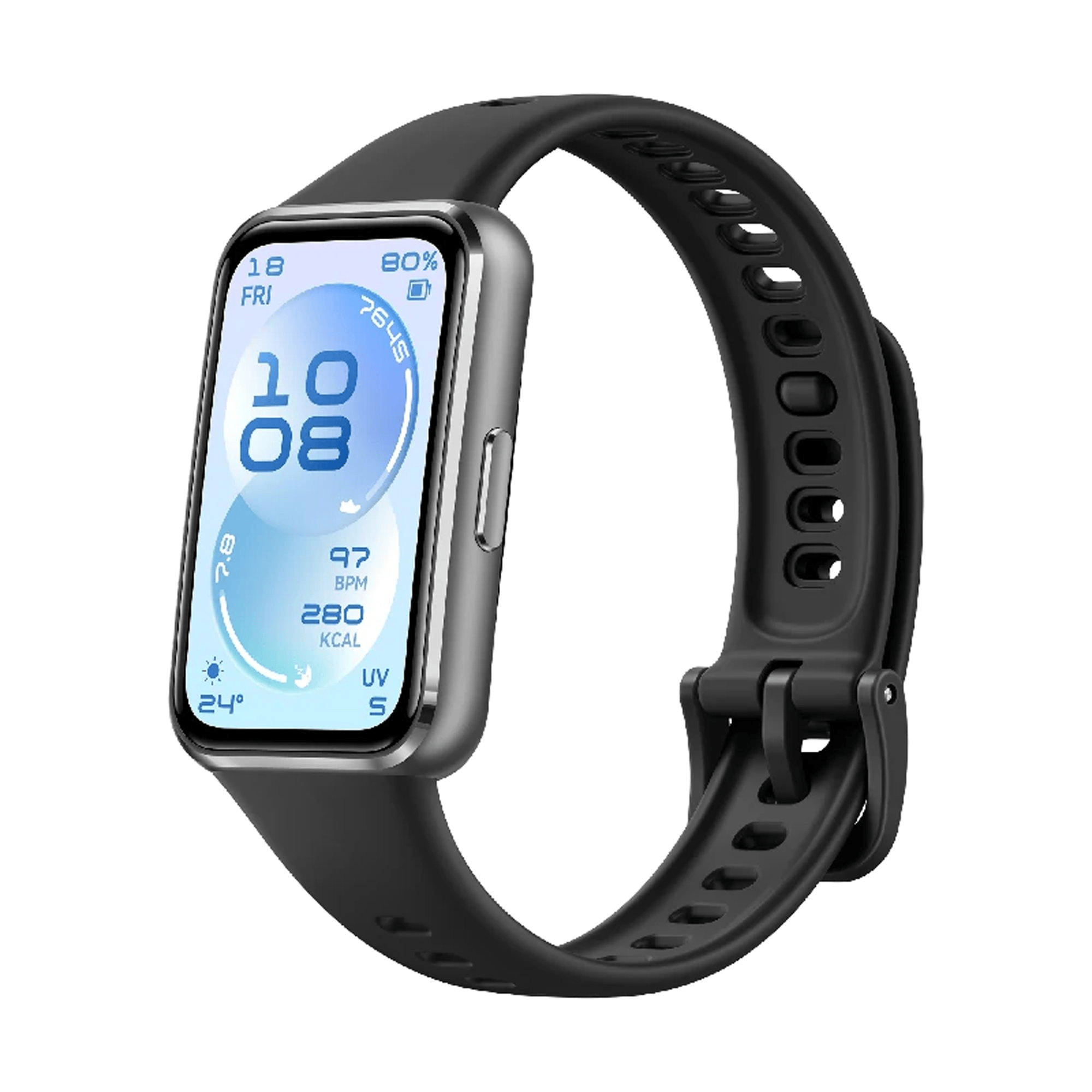 HUAWEI BAND 11 MATTE BLACK ALUMINUM ALLOY CASE BLACK FLUOROELASTOMER STRAP CDY-B29