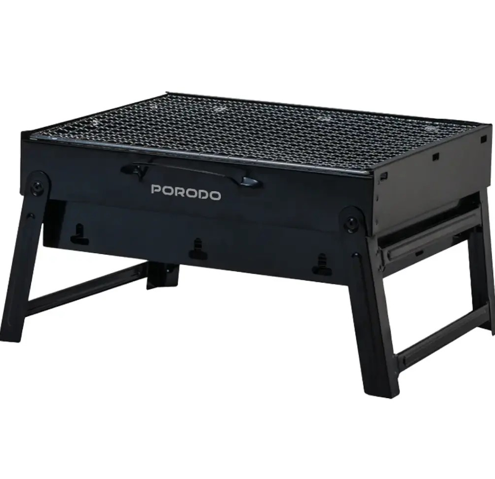 PORODO LIFESTYLE PORTABLE FOLDING MINI BBQ GRILL BLACK PDLFSTMCSBK