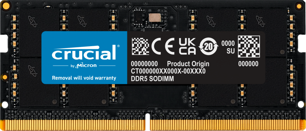 CRUCIAL 32GB DDR5 5600 SODIUMM MEMORY CT32G56C46S5
