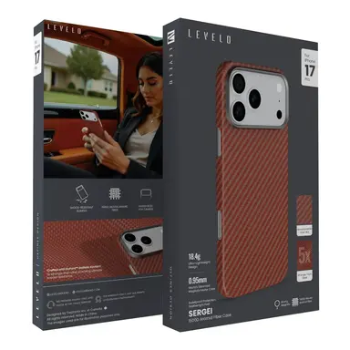 LEVELO SERGEI IPHONE 17 PRO ARAMID FIBER CASE SUNSET LVLSERG17PSS thumbnail 2