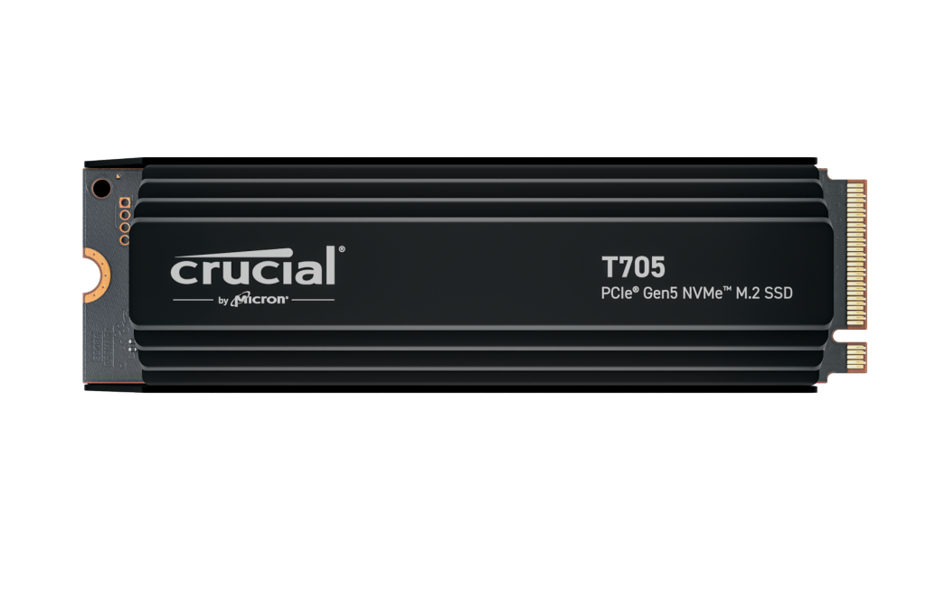 Crucial T705 1TB PCIe Gen5 NVMe M.2 SSD with Heatsink - Ultra-Fast Storage with Advanced Cooling