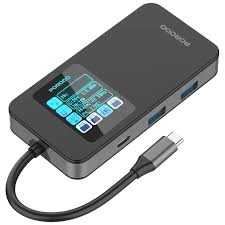 PORODO 6 IN 1 MULTI PORT USB C HUB GRAY PDTC630GY