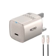 PAWA RETRO 45W WITH TYPE C PORT UK PLUG TITANIUM PW-TCRT45UK-TT