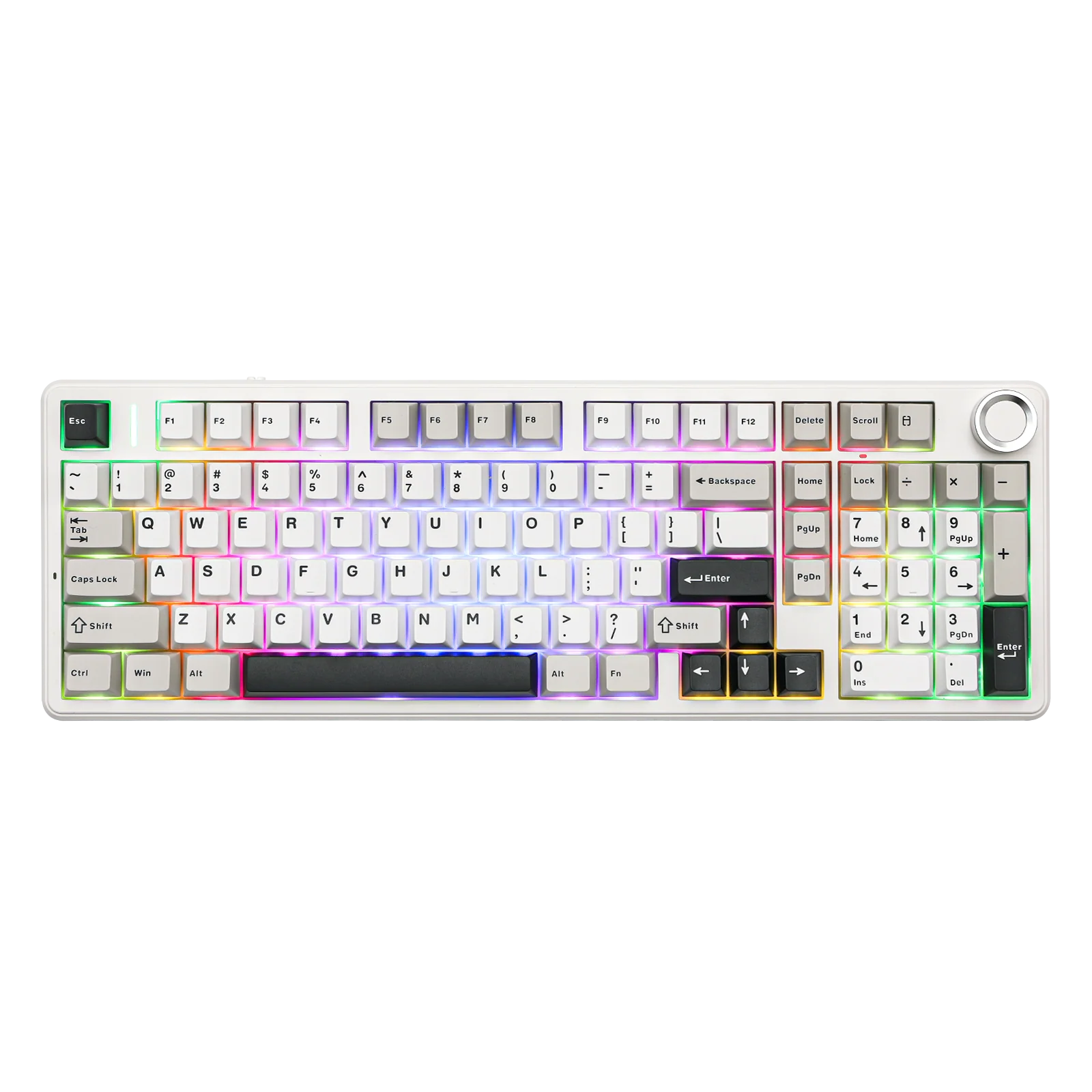 AULA 99 KEYS RGB 98% MECHANICAL GAMING KEYBOARD TRI-MODE KNOB STAR VECTOR SWITCH LBL-WH-DPRP F99 PRO