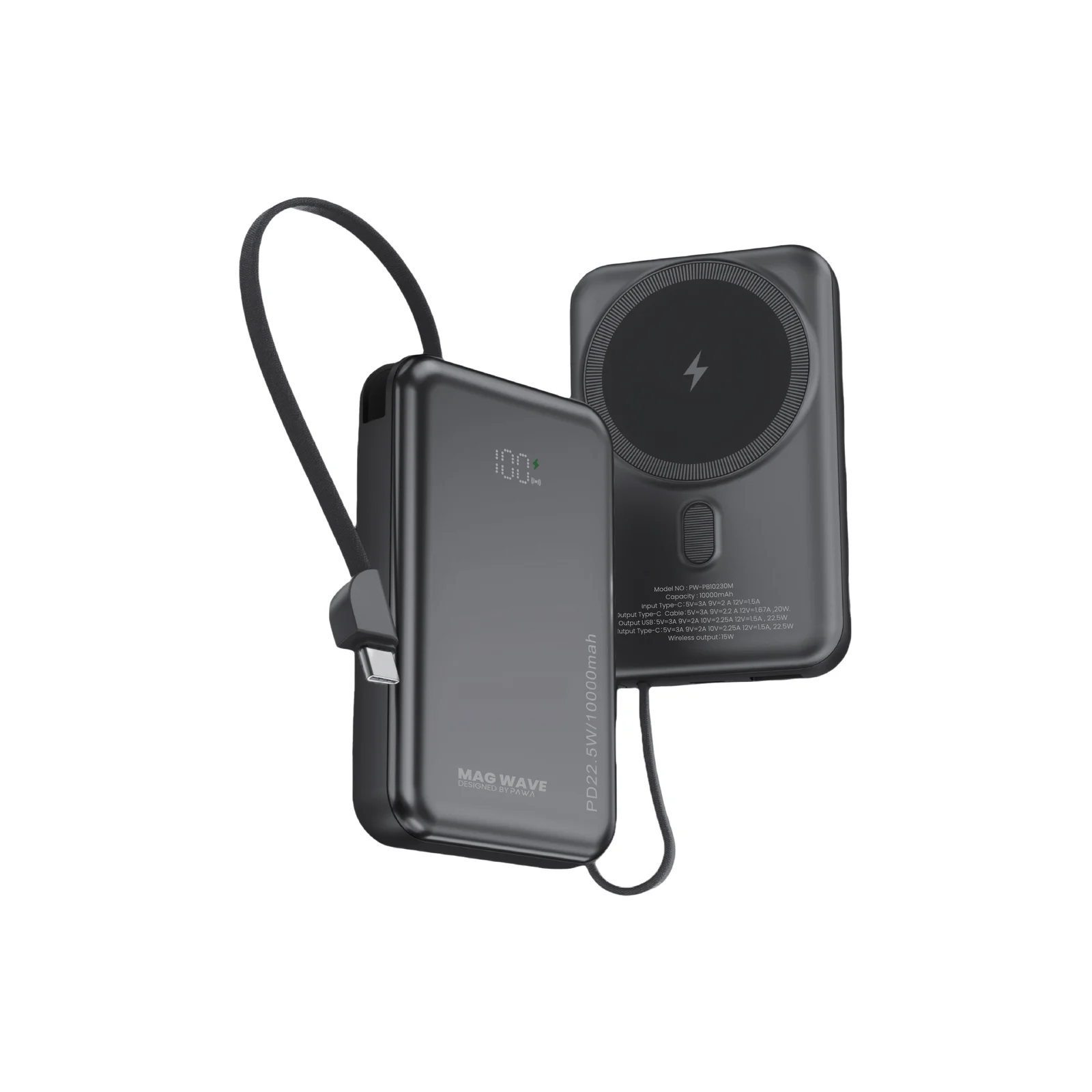 PAWA MAG WAVE 10000MAH MASAFE POWERBANK BLACK PW-PB10230M-BK