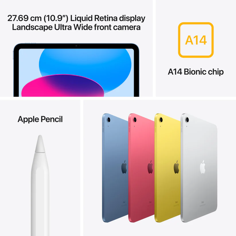 APPLE IPAD 10TH GENERATION WIFI + CELLULAR 256GB SILVER MQ6T3 thumbnail 4
