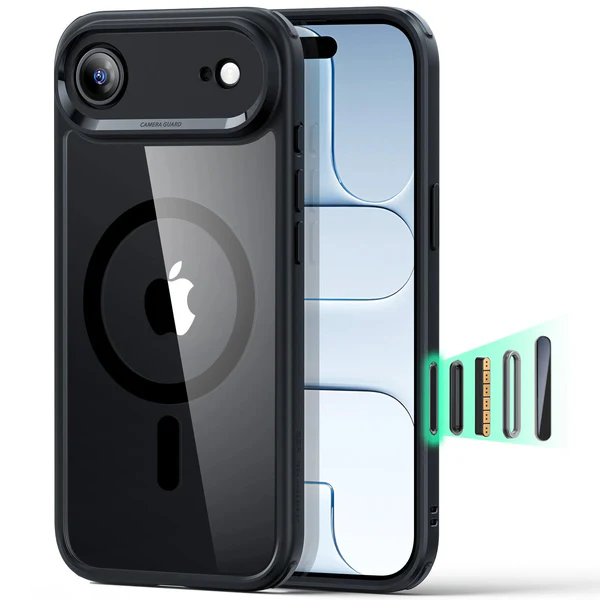ESR CLASSIC HYBRID MAGNETIC CASE CAM CONTROL COMPATIBLE WITH IPHONE 17 AIR CLEAR BLACK