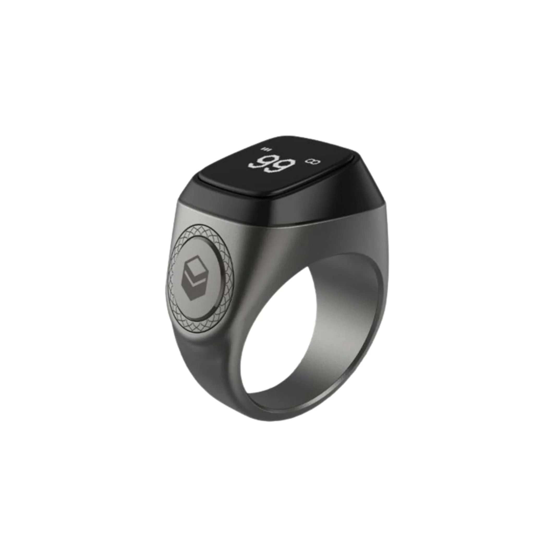 ZIKR RING i QIBLA TASBIH METAL RING 22MM SPACE GRAY M01