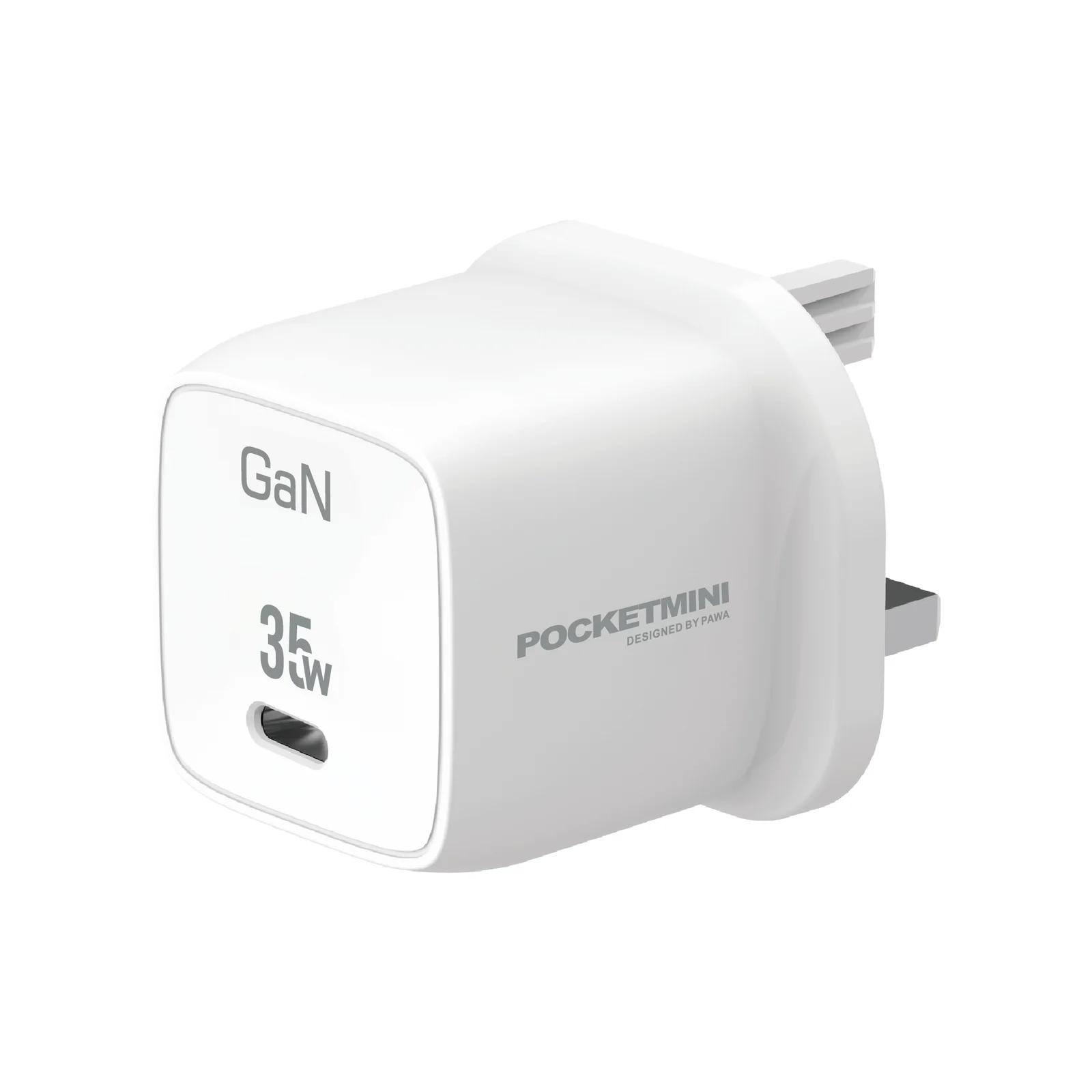 PAWA POCKETMINI TRAVEL CHARGER TYPE C PORT GAN 35W WHITE PW-PMTAGN35-WH