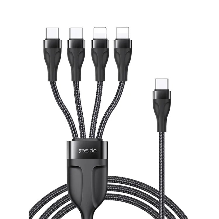 YESIDO 4 IN 1 CABLE 2M BLACK CA200