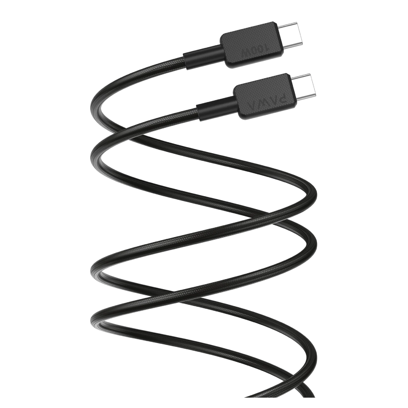 PAWA EL CARO SERIES USB C TO USB C 100W PREMIUM BRAIDED CABLE 2M BLACK PW-20B100CC-BK