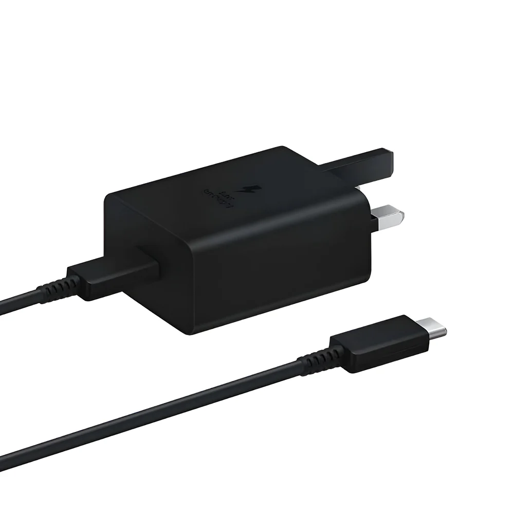 SAMSUNG POWER ADAPTER 45W PD WITH USB C PORT USB C CABLE BLACK T4510XBEGAE