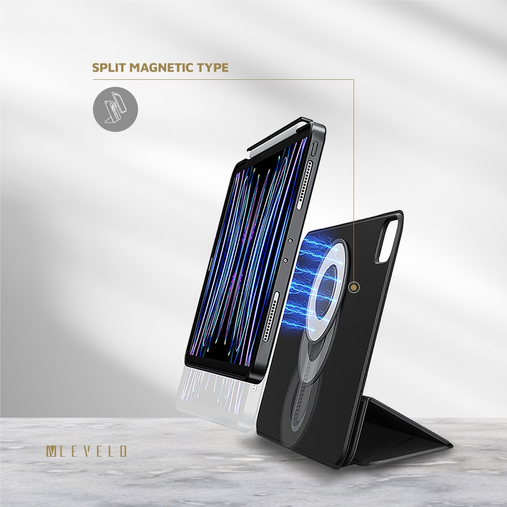LEVELO APPLE IPAD PRO 13 CONVERGE DETACHABLE CASE BLACK LVLCDCP13BK thumbnail 2