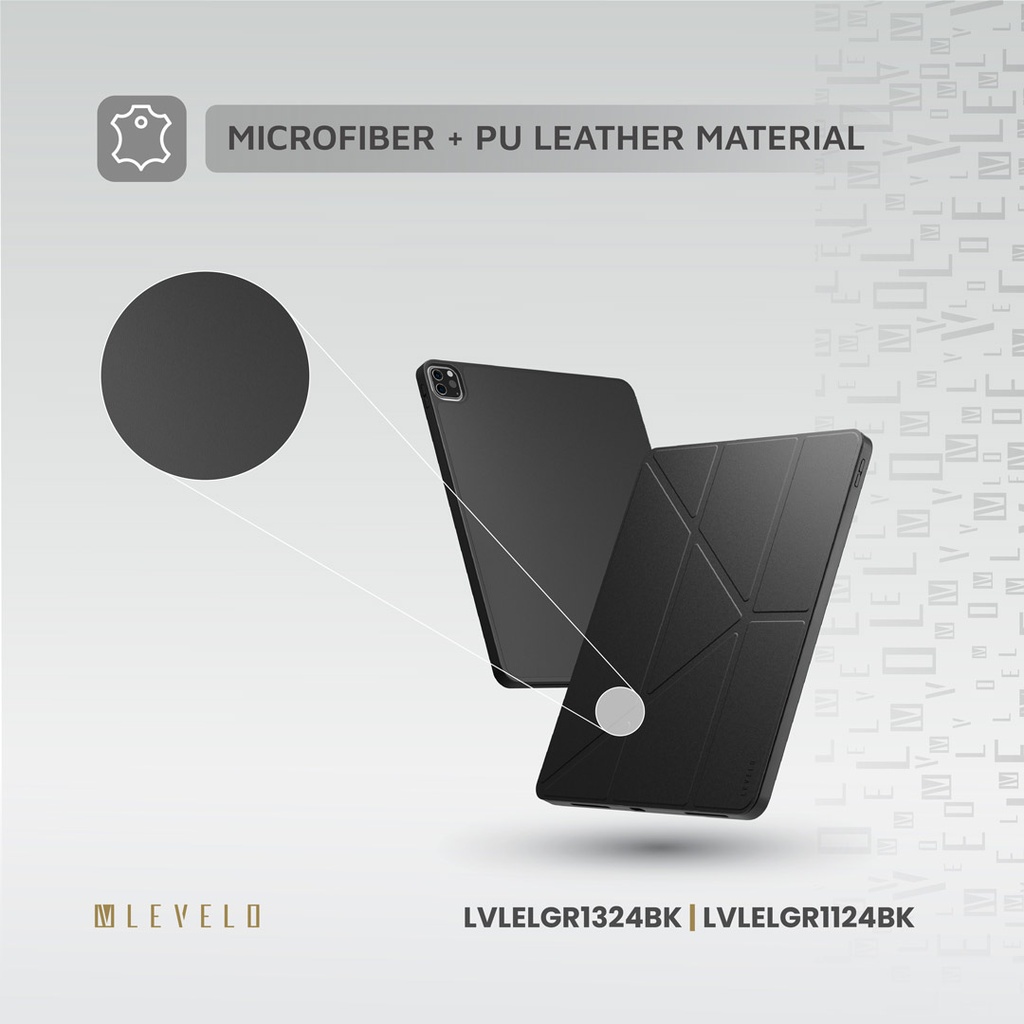 LEVELO ELEGANTE IPAD AIR PRO 13 SCRATCH RESISTANT COATING CASE BLACK LVLELGP1324BK thumbnail 4