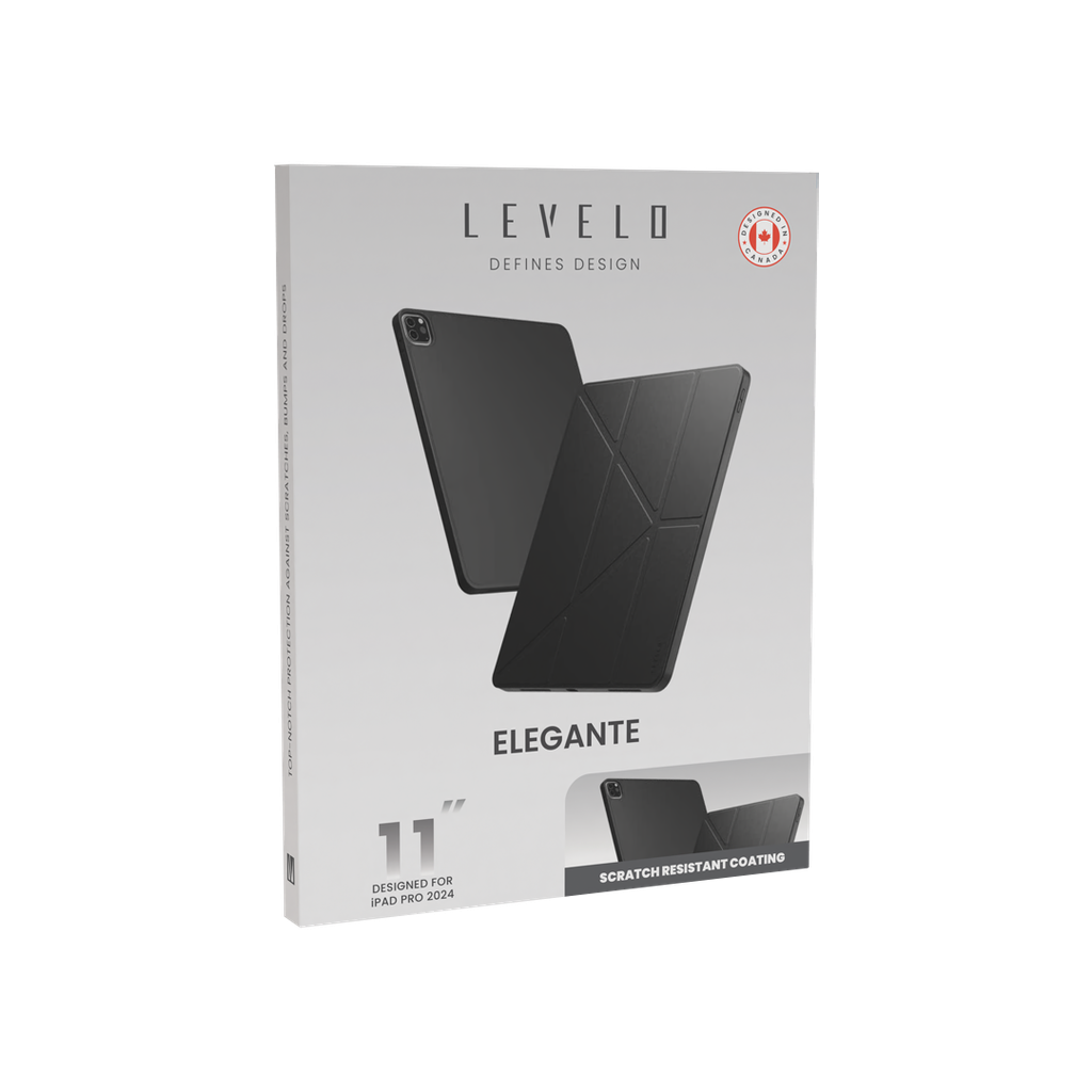 LEVELO ELEGANTE IPAD PRO 11  SCRATCH RESISTANT COATING CASE BLACK LVLELGP1124BK thumbnail 3