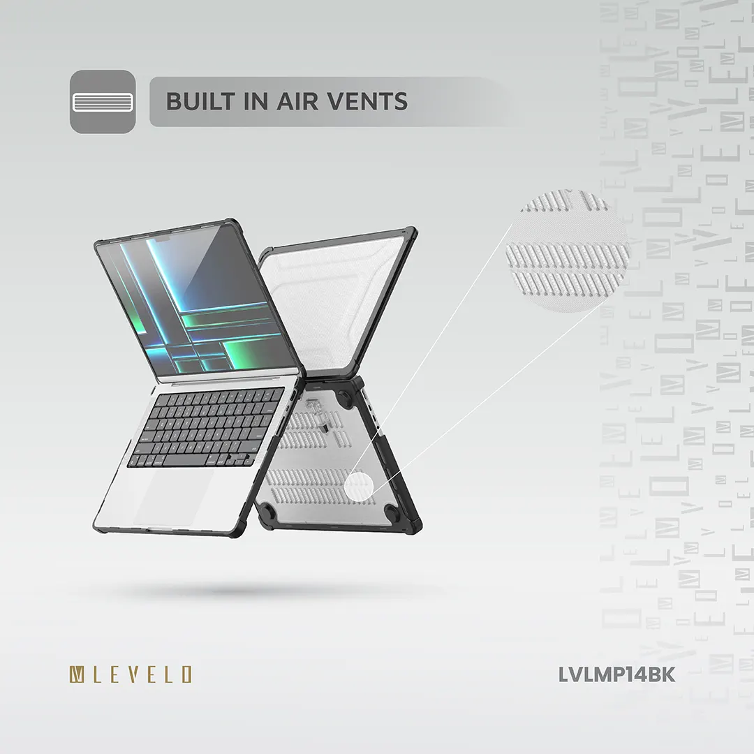 LEVELO EXPECTRO MACBOOK AIR 13.3 INCH CASE BLACK LVLMPA13BK thumbnail 3