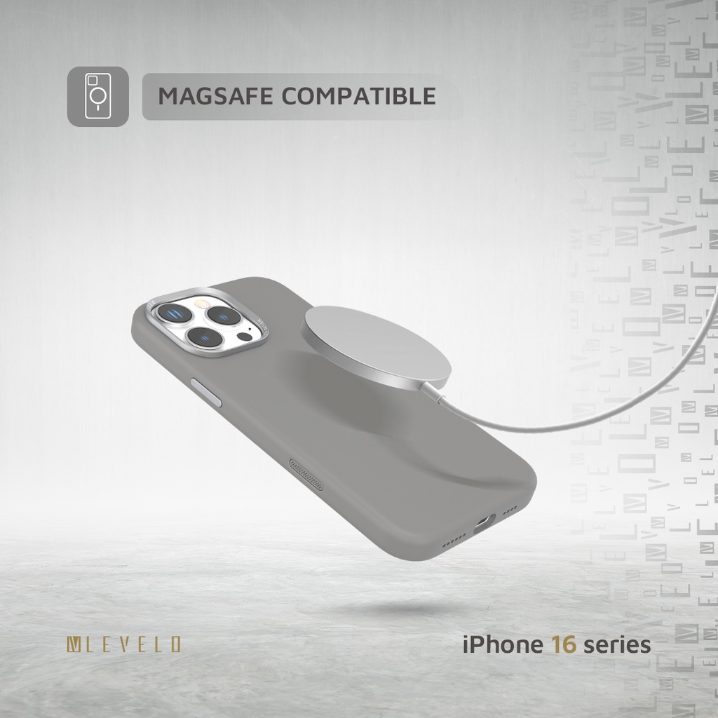 LEVELO IPHONE 16 PRO IRIS PRO MAGSAFE LIQUID SILICONE CASE GRAY LVLIPSC16PGY thumbnail 6